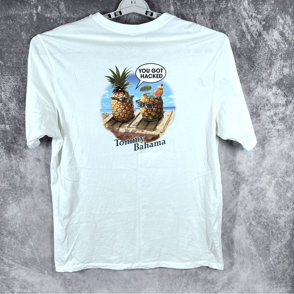Tommy Bahama Shirt Mens Large White Graphic